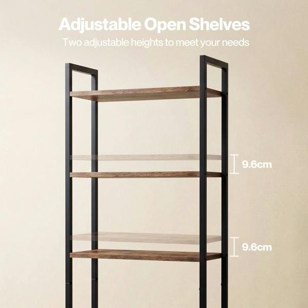 Levede Bookshelf 6 Tier Adjustable Display Shelf  90kg Living Room Walnut Colour