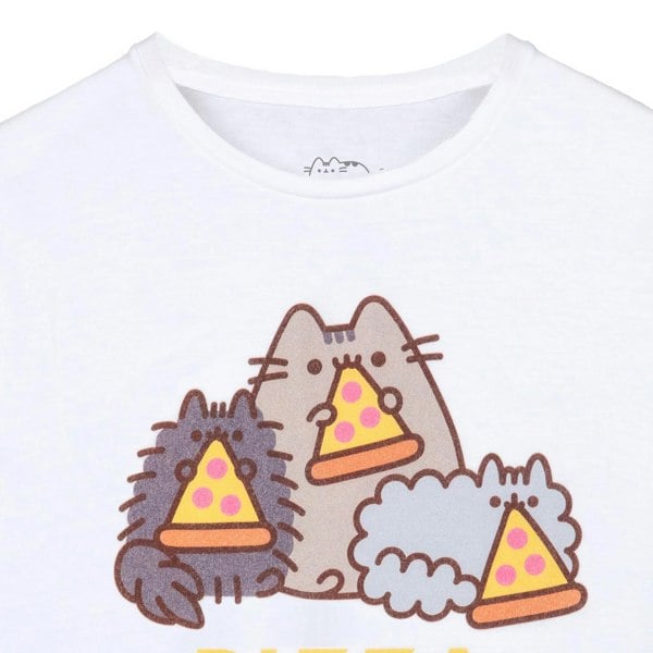 Pusheen Girls Pizza Purrty Short-Sleeved T-Shirt - White