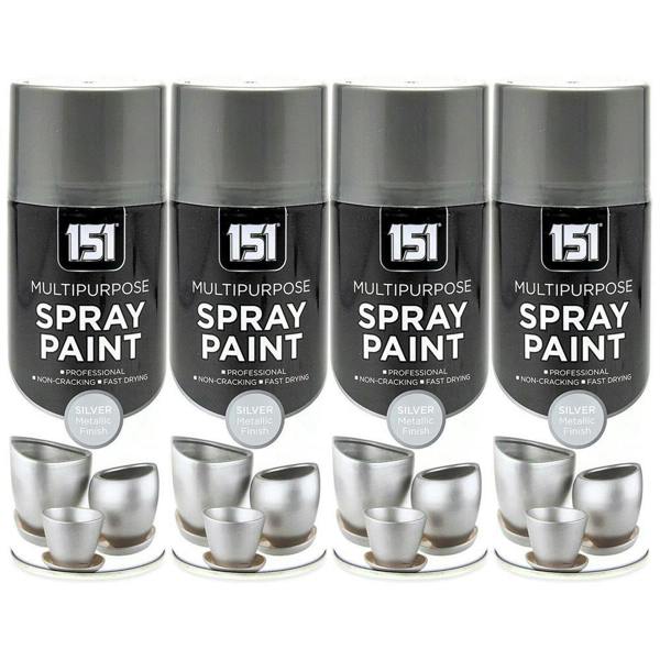 151 4X 151 Metallic Silver Spray Paint 400ml