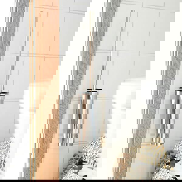 BESLAGSBODEN Polished Stainless Steel Toilet Brush and Holder Self Adhesive Bathroom Wall Mounted