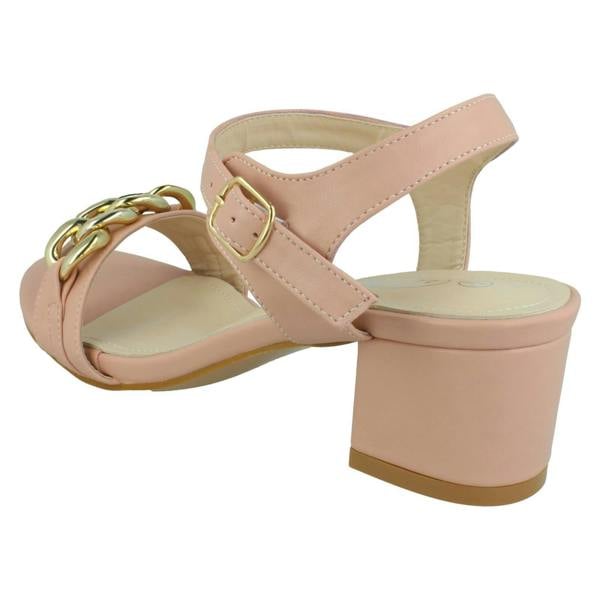 Spot On Ladies Spot On Mid Heel Mule Sandals F12022 - Wide Fit