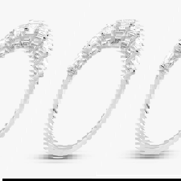 T. H. Baker Platinum 3.49ct Emerald Cut Diamond Half Eternity Ring R27605PT95DD002 PLT