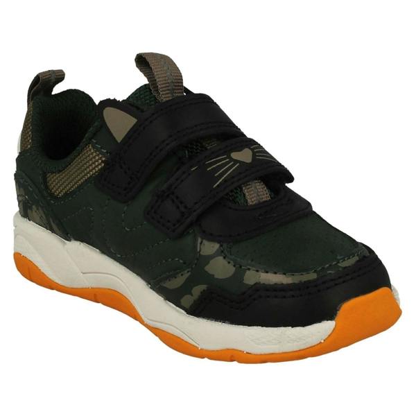 Clarks Childrens PLAYPRINTS Collection By Clarks Big Cat Print Detailed Trainers Clowder Run T