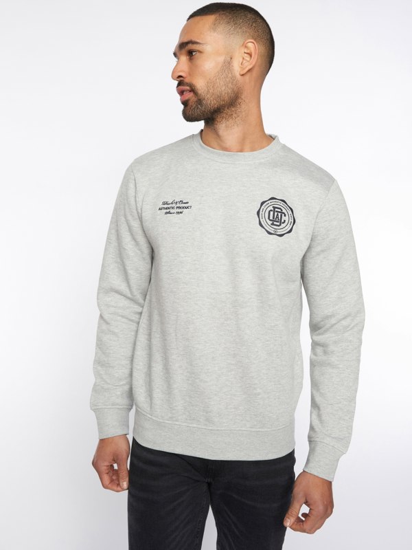 Duck and Cover Keyaan Crew Sweat Grey Marl