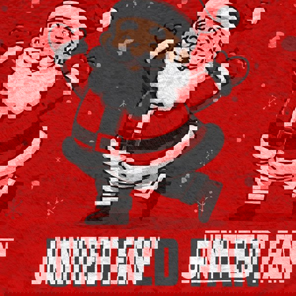 BritishmadeGifts Santa is a United Football Fan - Luxury Fleece Blanket 150cm X 150cm