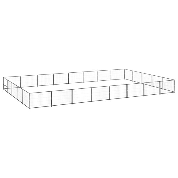 Berkfield Dog Kennel Black 40 m2 Steel