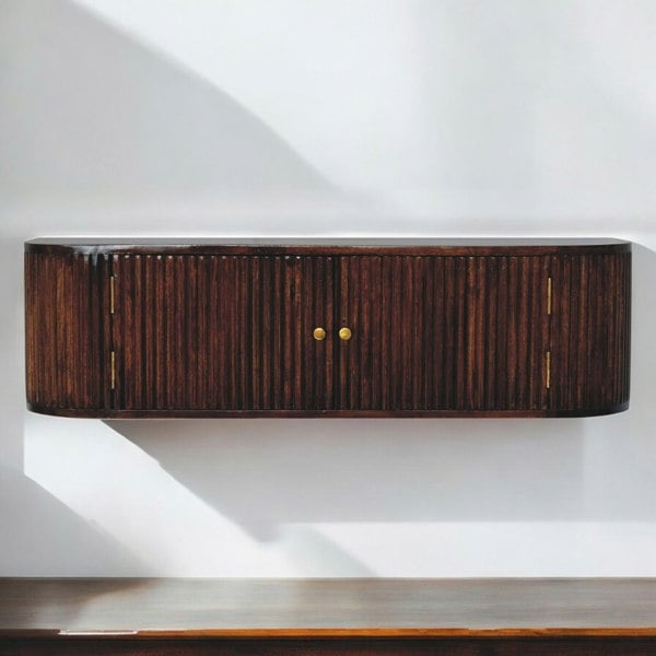 Artisan Furniture Solid Wood Chunky Chestnut Wall Mounted Console