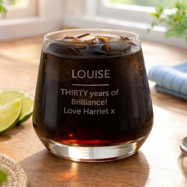 Abode Home & Gifts Personalised Milestone Whisky Glass | Custom Engraved Birthday Tumbler