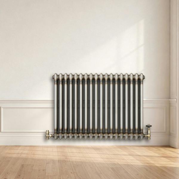Monstershop Traditional 2 Column Radiator - 600 x 830mm - Raw Metal