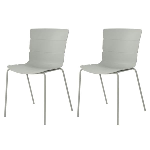 Core Products Pair of Bali Modern Dining Chairs, Contoured & Ribbed Seats