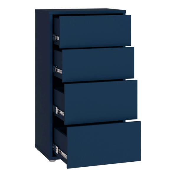 Alice Springs Tall 4 Drawer Chest with Push-to-Open Drawers in Night Blue