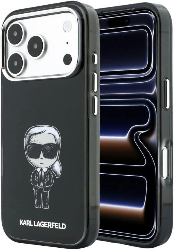 Karl Lagerfeld IML Iconic Sketch Print Case with MagSafe for iPhone 17/18 Pro 6.3" Black - KLHMP18L6HKIKDK