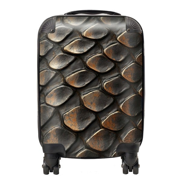 Warren Reed Snakeskin Pattern Print Suitcase