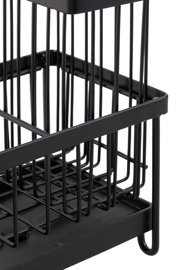 Living and Home Steel Kitchen Sink Caddy Organizer Rack with Drain Tray