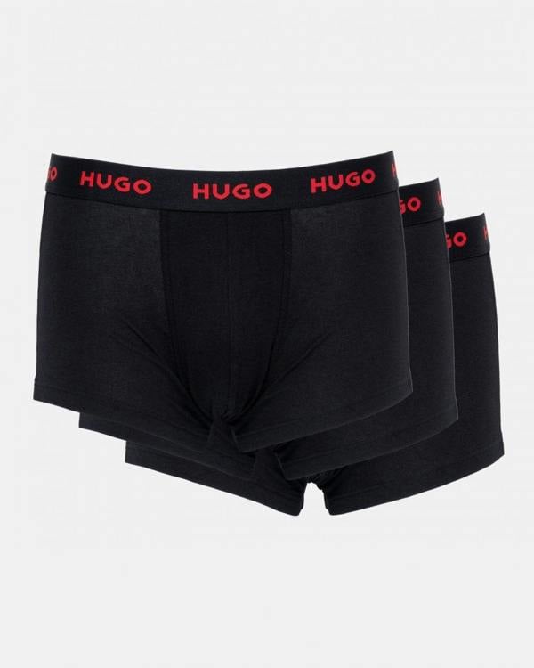 HUGO 3-Pack Mens Trunks with Coloured Waistbands - Open Miscellaneous 994 - CHO - Designer Mens Underwear