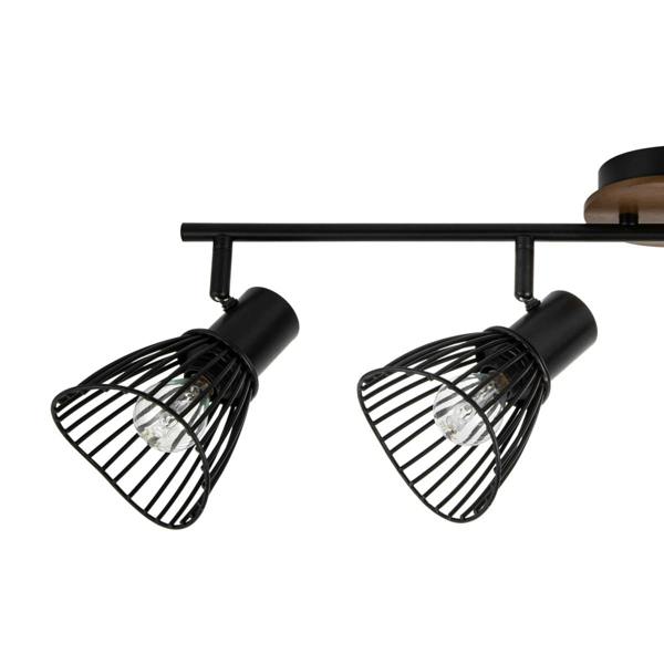 COSYLYTE Hadley 4 Light Matt Black Wire Shade Spotlight