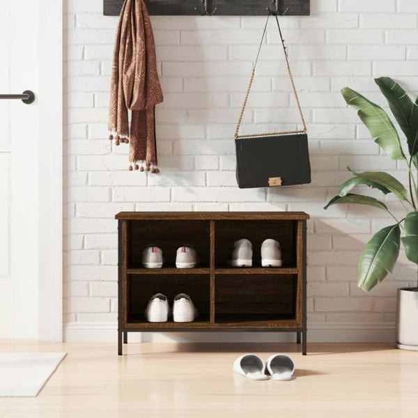 Berkfield Shoe Cabinet Brown Oak 69x35x50 cm Engineered Wood