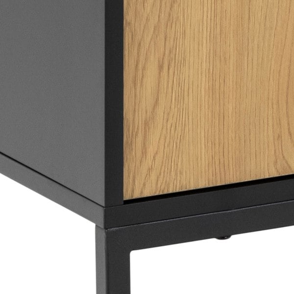 Furniture To Go Seaford 4 Door Sideboard in Black & Oak