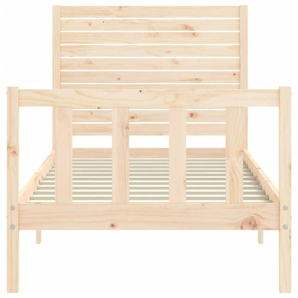 Berkfield Bed Frame with Headboard Single Solid Wood