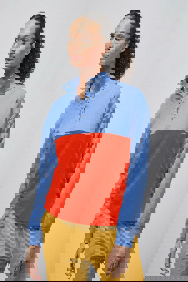 ENORSIA Colour Block LS High Neck Sweatshirt