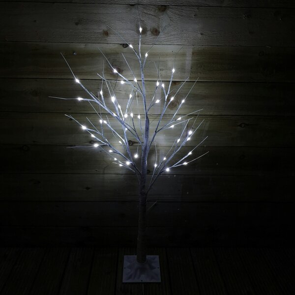 Samuel Alexander 1.2m (4ft) Indoor Outdoor Christmas Lit Birch Tree with 48 Ice White LEDs
