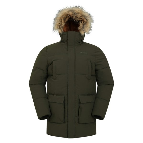 Mountain Warehouse Mens Fern Water Resistant Padded Parka - Khaki Green