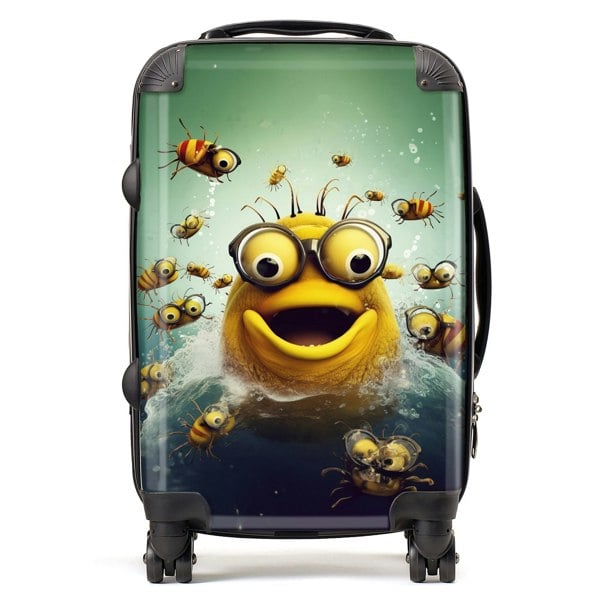 Warren Reed Happy Worm And Bees Splashart Suitcase