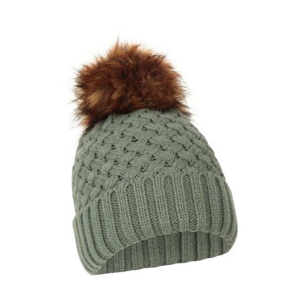 Mountain Warehouse Womens/Ladies Lisbon Pom Pom Borg Lined Beanie - Green - 
