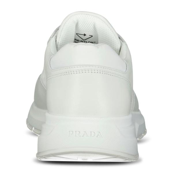 Prada Prax 01 Re-Nylon Leather Sneakers White - chancefashionco