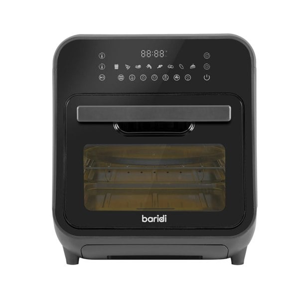 Worktop Steam Air Fryer Oven - 1635W 15L - Black Easy Clean - Dehydrate & Bake - LoopsDirect
