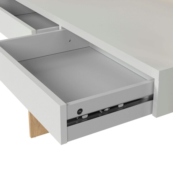 Wyld Haus Billabong Jackson Hickory Oak and White Wood Desk 2 Drawers