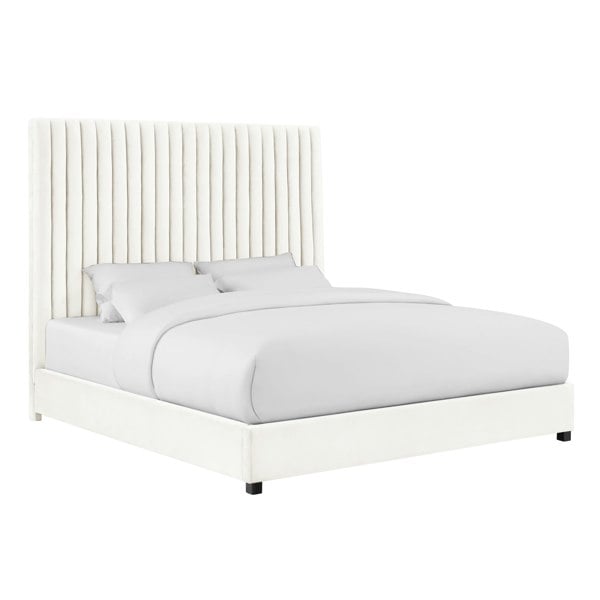 Furniture Edit Arabelle White Velvet Bed in Super King Size