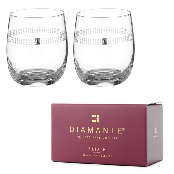 Diamante Whisky Tumblers with ‘Love Always’ Design - Set of 2