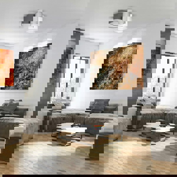 Milagro Stan Designer Ceiling Lamp Hand Made Cool Grey And White Unique Design