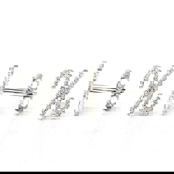 Say It With Luxe CZ Initial Earrings - Sterling Silver