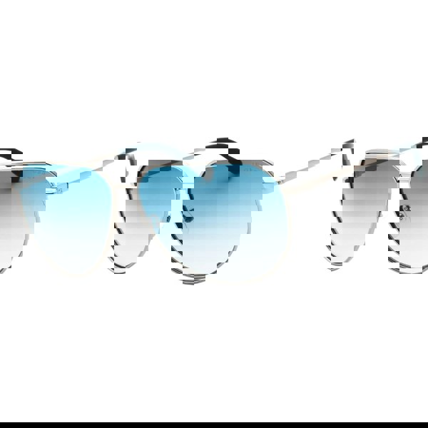 Guess Shiny Gunmetal Grey Gradient Blue Lensed Sunglasses One Size