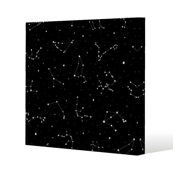 Benjamin Tate Design Zodiacal constellations Slim Style Canvas Print  90x90cm , 15mm Slim Real wood.