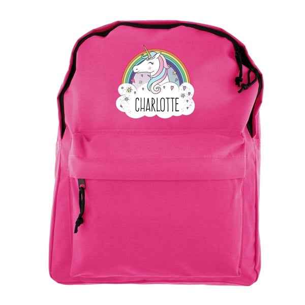 Personalised Memento Company Personalised Unicorn Pink Backpack