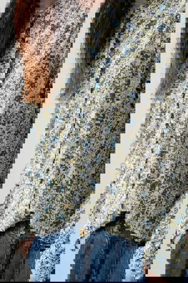 Close-up of a floral blouse 