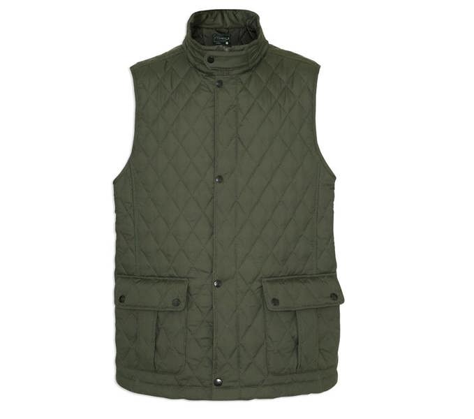 Champion Ashby Quilted Gilet in Olive ideal to wear under a jacket