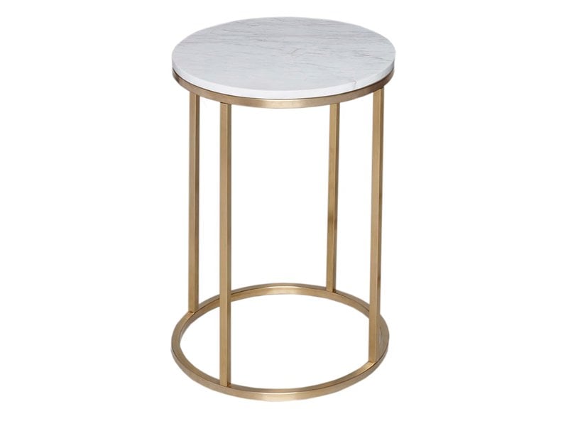 Circular Side Table - Kensal MARBLE with BRASS base