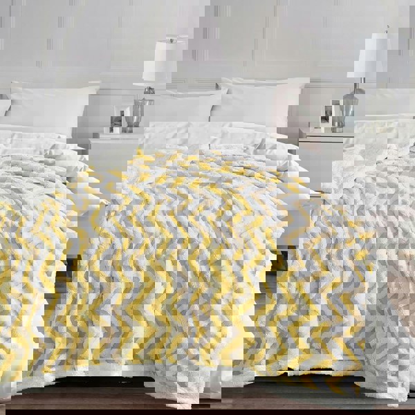 Velosso Jacquard Chevron Sherpa Reverse Throw - 150cm x 200cm