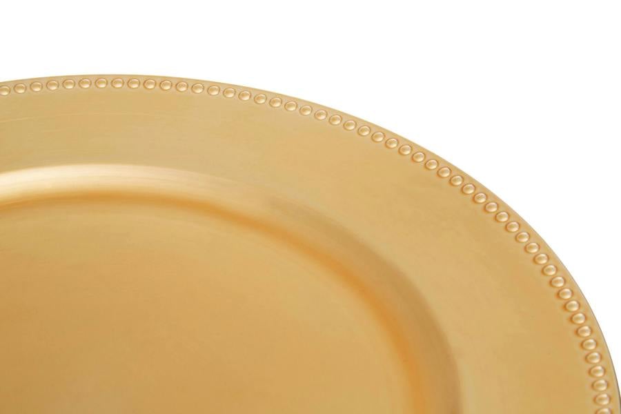 Dia Gold Charger Plate With Dotted Rim