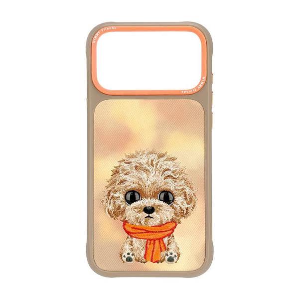 Nimmy Friends Nimmy Big Eye Cute Pet Poodle Dog Case with MagSafe for iPhone 17 Pro Max 6.9" Brown Orange - N-XDY-IP17-PRO-MAX-04