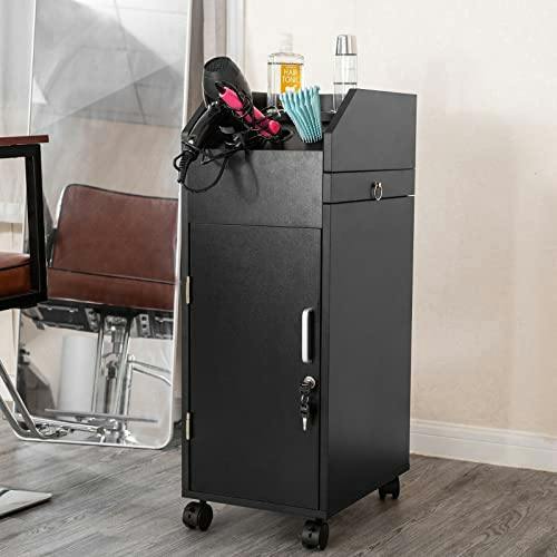 HYGRAD BUILT TO SURVIVE Lockable Wooden Salon & Barber Cart on Wheels | HYGRAD®