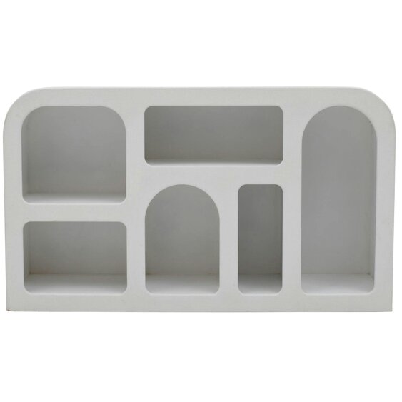 Wyld Haus Atlanta Large White Abstract TV Display Sideboard with Open Storage
