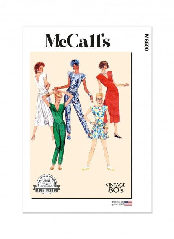 McCalls 8500 Paper Sewing Pattern – Women's Vintage Dress & Jumpsuit, Easy
