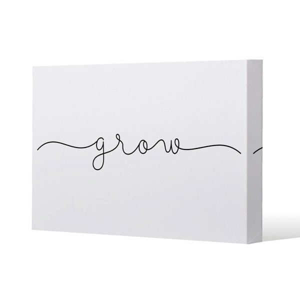 Benjamin Tate Design Text Glow Slim Style Canvas Print  30x40cm , 15mm Slim Real wood.