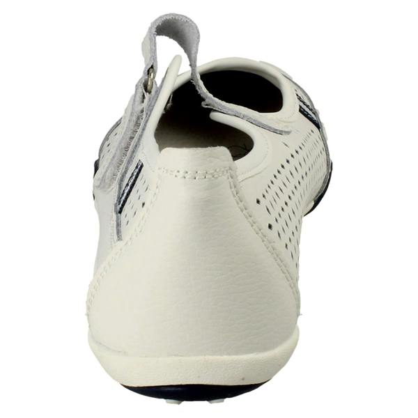 Down to Earth Ladies Down To Earth Casual Flat Leather Hook & Loop Strap Shoes F80066