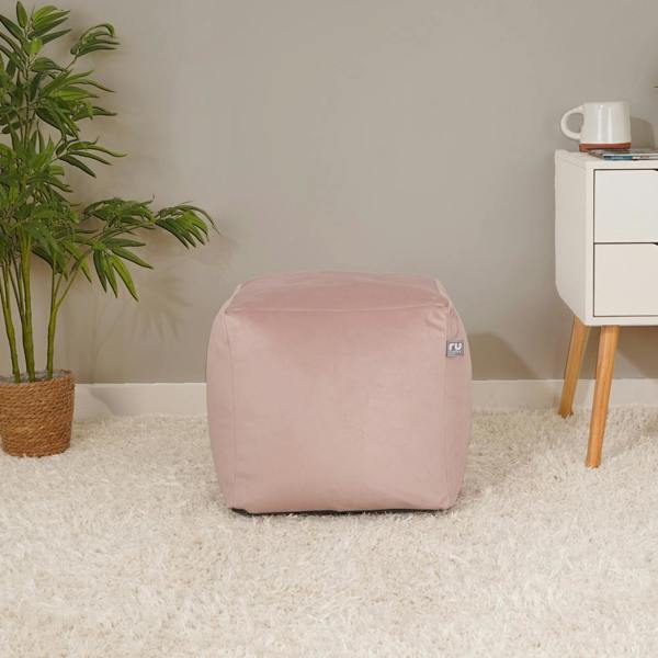 Rucomfy Velvet Cube Bean Bag Pouffe Footstool